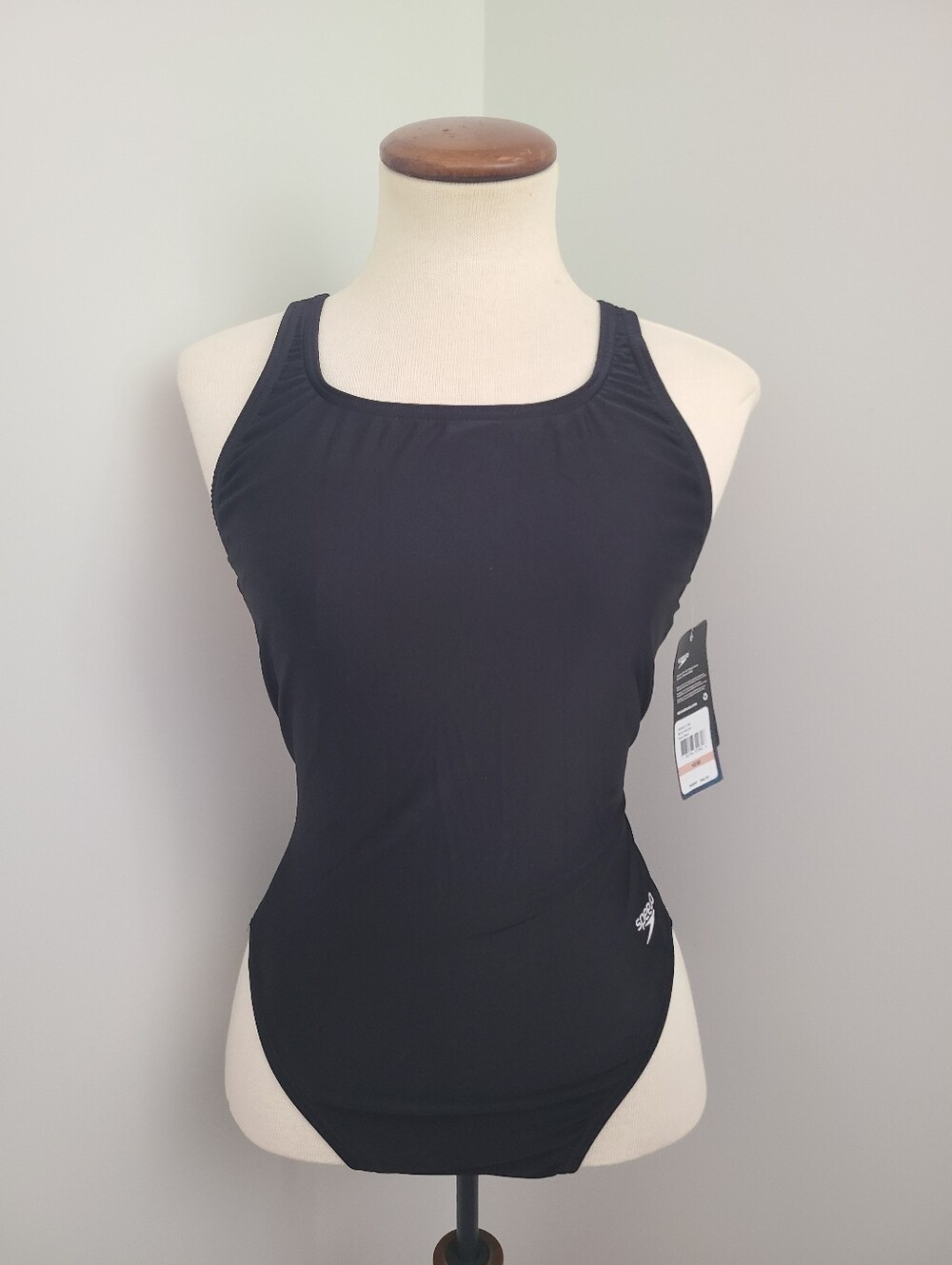 Speedo Pro LT One Piece Swimsuit Women's Swimwear Size 12 Black solid racerback